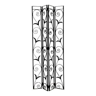 Vintage Art Deco Wrought Iron Screen For Sale
