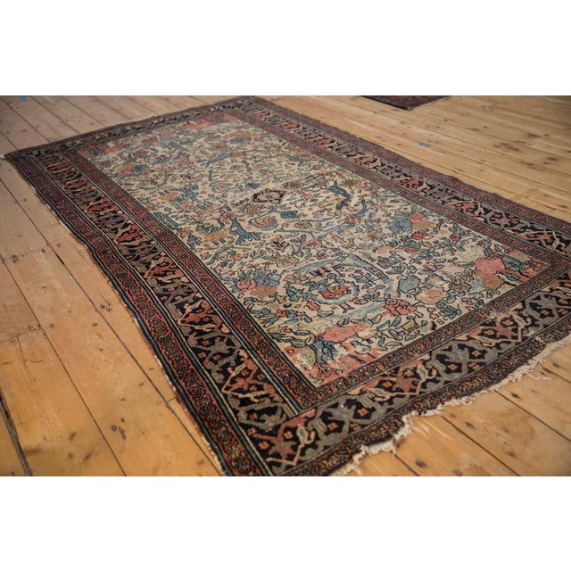Shabby Chic Antique Bibikabad Rug - 4'4" x 7'4" For Sale - Image 3 of 18
