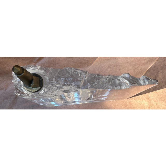 1990s Vintage Steuben David Dowler Bronze & Crystal Lighthouse Sculpture For Sale - Image 5 of 8