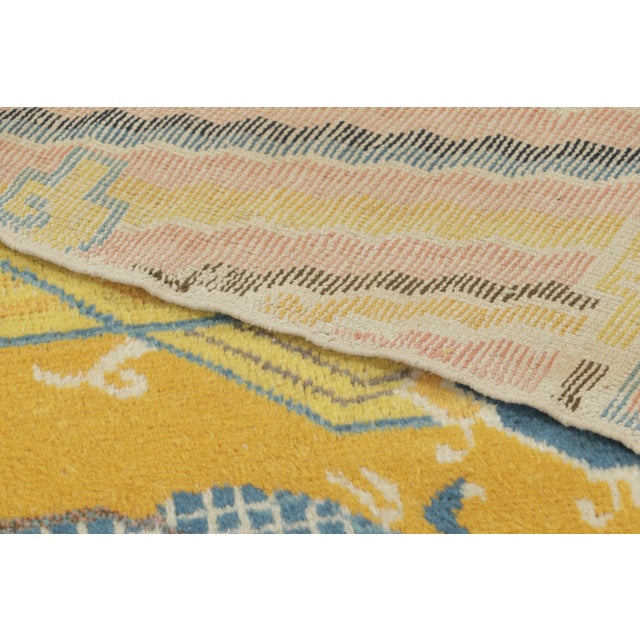 Textile Antique Chinese Ningxia Wool Pillar Runner by Rug & Kilim, Dragon, 1920–1939 For Sale - Image 7 of 9