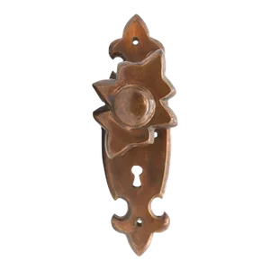 Late 20th Century Vintage Copper Finish Brass Door Knob & Backplate Set