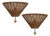 Mid-Century Rattan and Brass Wall Lights, Austria, 1960s, Set of 2 For Sale