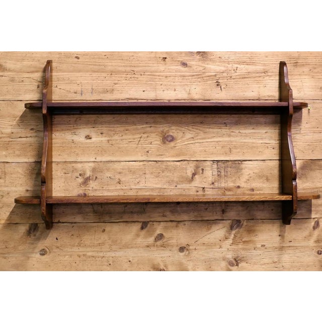 Mid-Century Wall Hanging Shelves in Elm, 1960s For Sale - Image 3 of 7