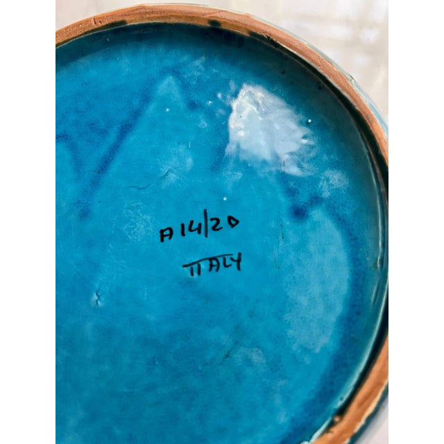 Blue Blue Italian Ceramic Dish in the Style of Bitossi Raymor For Sale - Image 8 of 10