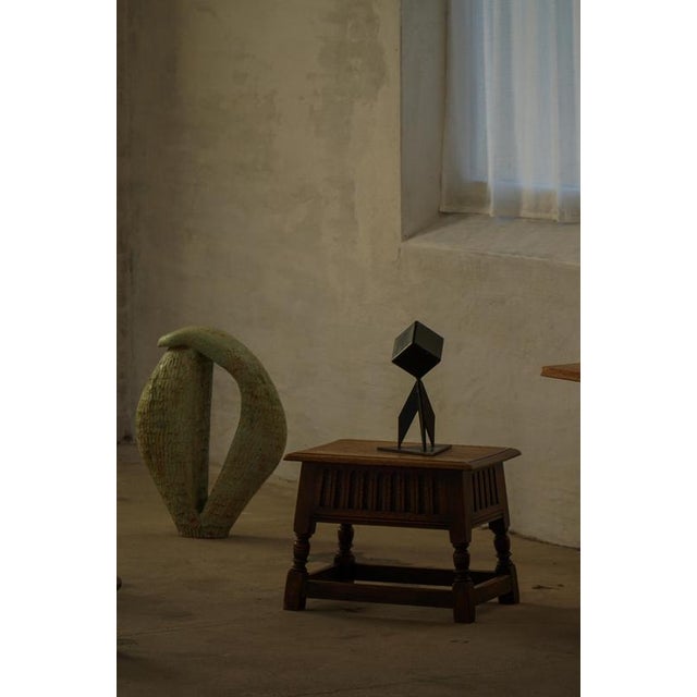 A beautifully crafted Scandinavian oak accent stool from the early 20th century, doubling as a side table / storage trunk...