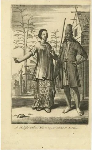 A Makasser Man with His Wife, 1744, Paper