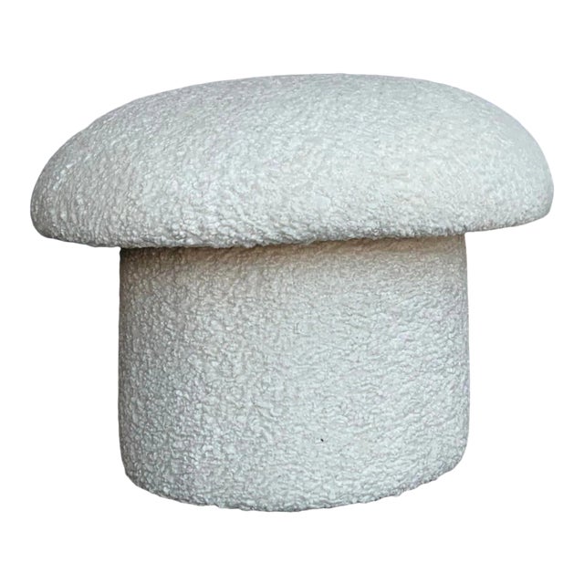 Modern Sherpa Mushroom Ottoman For Sale