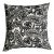 Contemporary Shamiana Accents Luxurious Down Filled Black White Paisley Velvet Pillow For Sale