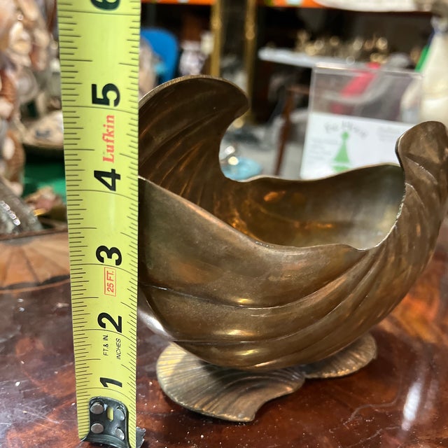 Brass 1970s Art Deco Nautilus Brass Shell Planter For Sale - Image 8 of 8