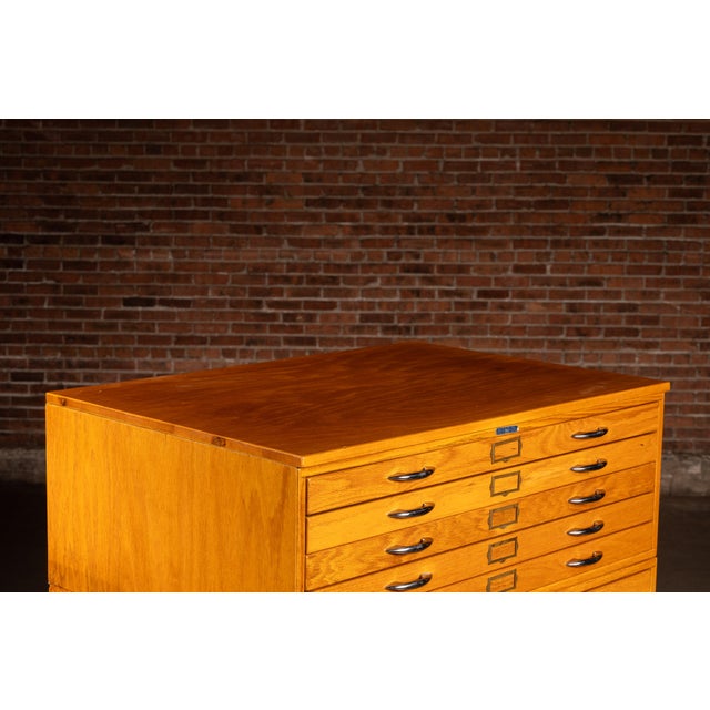 Vintage Oak Four-Stack Flat File by Mayline For Sale In Chicago - Image 6 of 13