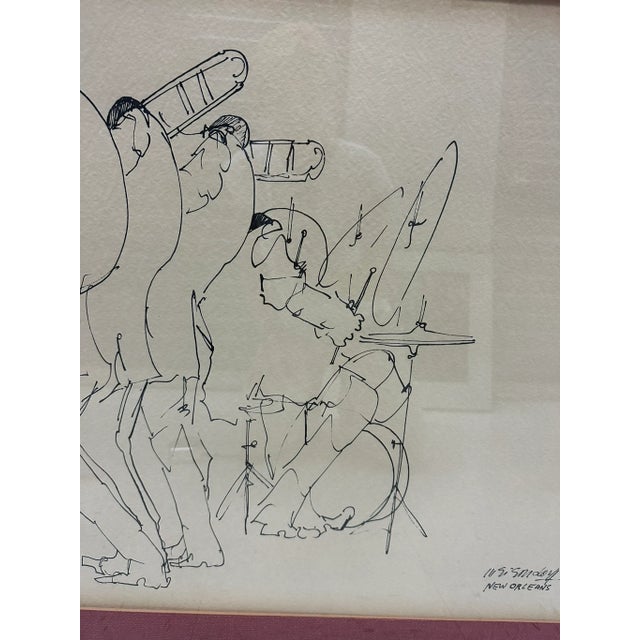 American Vintage 1970's Original Leo Meiersdorf New Orleans Drawing, Framed For Sale - Image 3 of 11