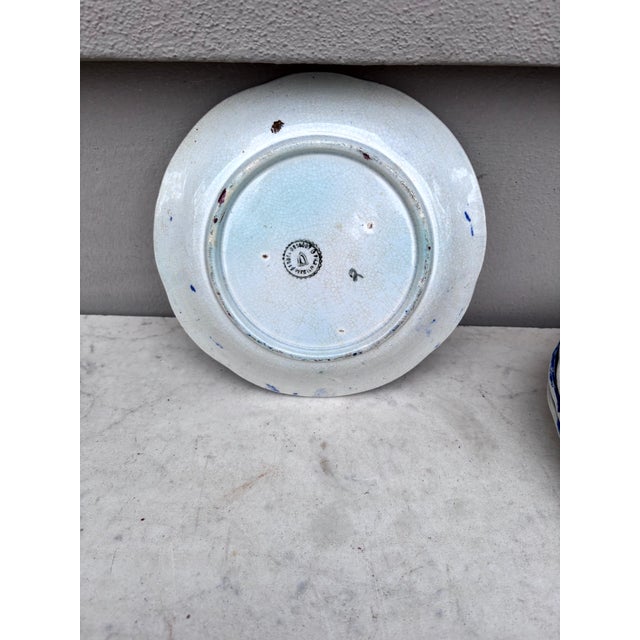 Majolica Roses Plate Wasmuel, Circa 1890 For Sale - Image 4 of 4