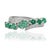 Contemporary Hallmarked 925 Silver Natural 1.26 Ct Emerald & Diamond Wave Ring Size 6 For Sale - Image 3 of 13