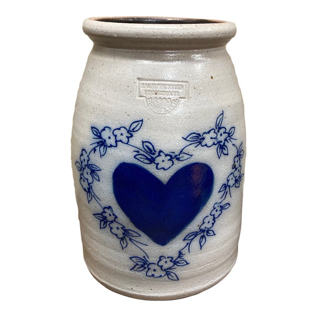 Vintage 1993 Salmon Falls Stoneware Crock For Sale