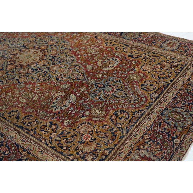 Late 19th Century Antique Mohtasham Kashan Rug 4'2'' x 6'9'' For Sale In New York - Image 6 of 12