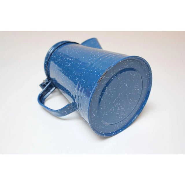 Vintage Blue Enamel Graniteware / Splatterware Kettle For Sale In New York - Image 6 of 13