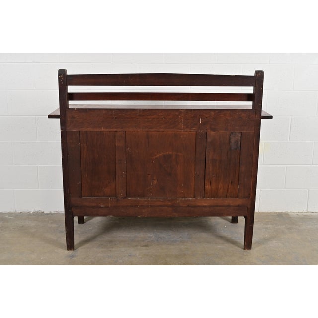 Gustav Stickley Antique Mission Oak Arts & Crafts Strap Hinge Sideboard, Circa 1910 For Sale - Image 14 of 16