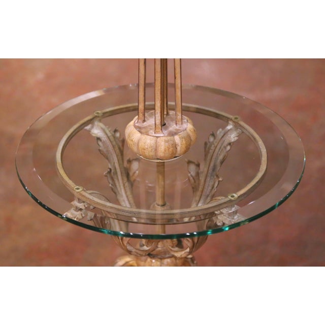 Mid-Century French Louis XV Forged Wrought Iron Floor Lamp For Sale - Image 4 of 9