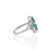 Green 925 Sterling Silver Floral Clover Cocktail Emerald & Diamond Ring, Size 7 For Sale - Image 8 of 12