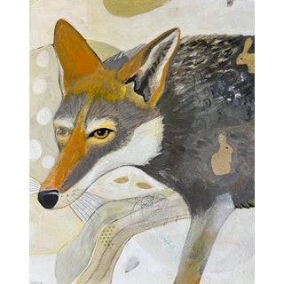 "Cleverly" Coyote Painting by LWren Walraven For Sale