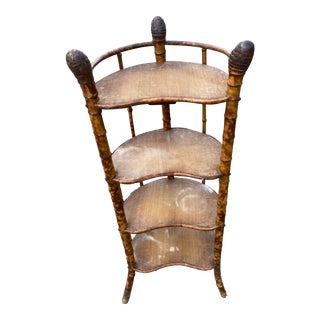 Antique Victorian Bamboo 4-Tier Stand For Sale
