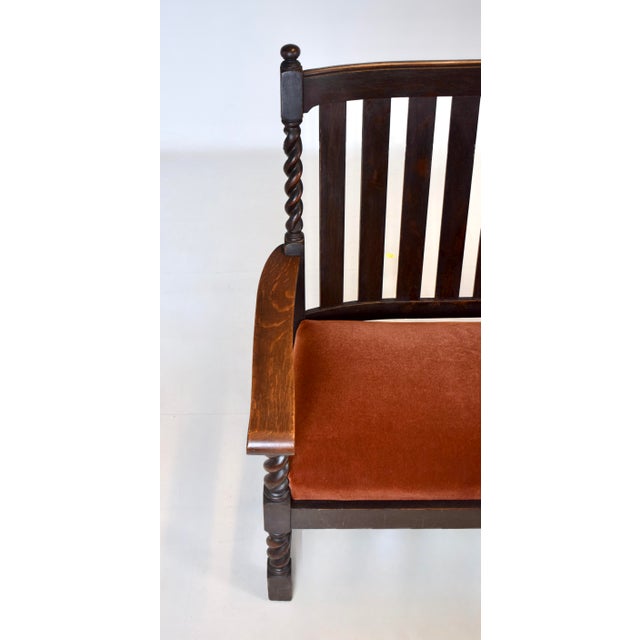 Stickley Brothers Mission Oak Bench Settee Slat Back Barley Twist Legs For Sale - Image 11 of 11