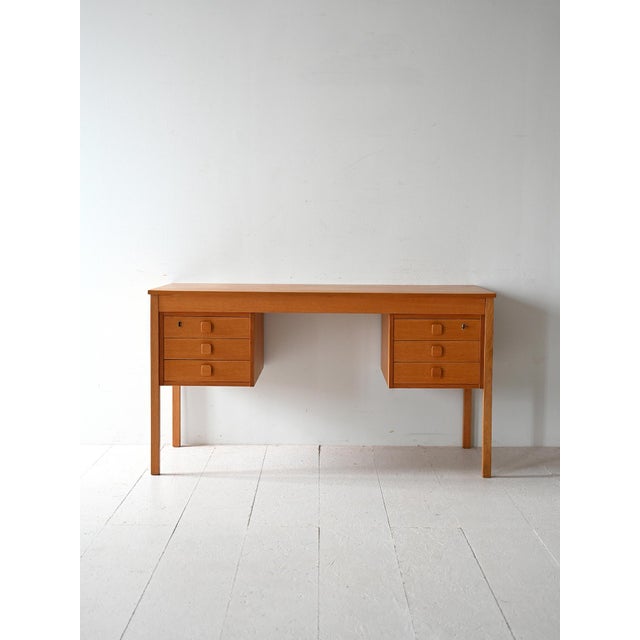 Vintage Danish Desk in Light Teak, 1960s For Sale - Image 9 of 9