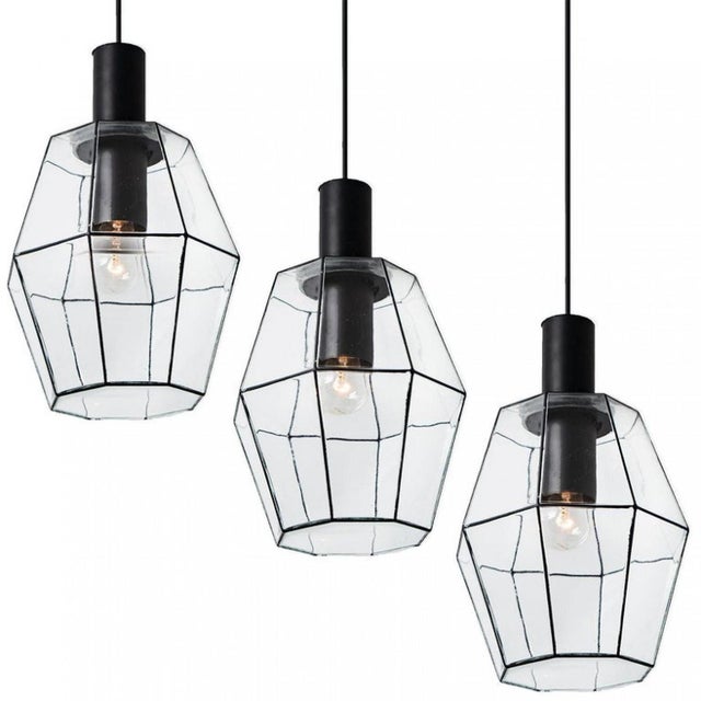 These octagonal glass light fixtures were manufactured by glashütte limburg in germany during the 1960s. Beautiful...