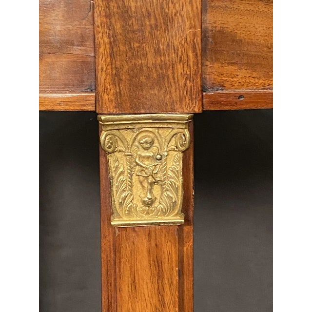 Wood French Marble-Top Round Table or Guéridon in the Empire Style For Sale - Image 7 of 11