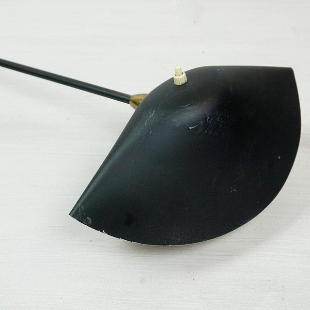 Black Black Single Arm Wall Lamp attributed to Serge Mouille, 1950s For Sale - Image 8 of 14