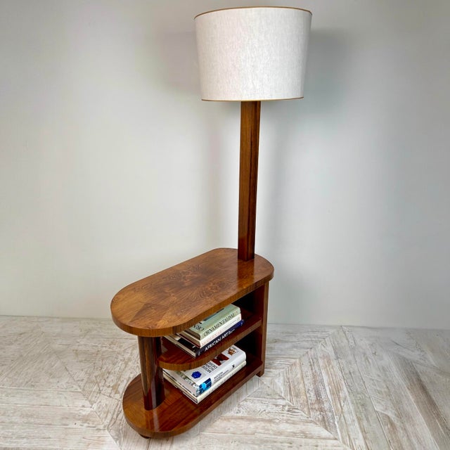 Art Deco Teak Standard Lamp Table, 1920s For Sale - Image 4 of 13