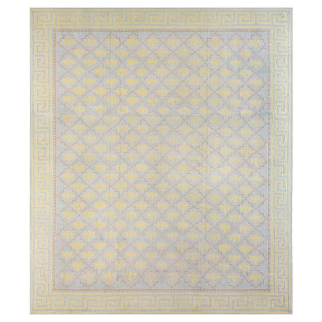 Doris Leslie Blau Extra Large Vintage Indian Dhurrie Rug with Geometric Allover For Sale