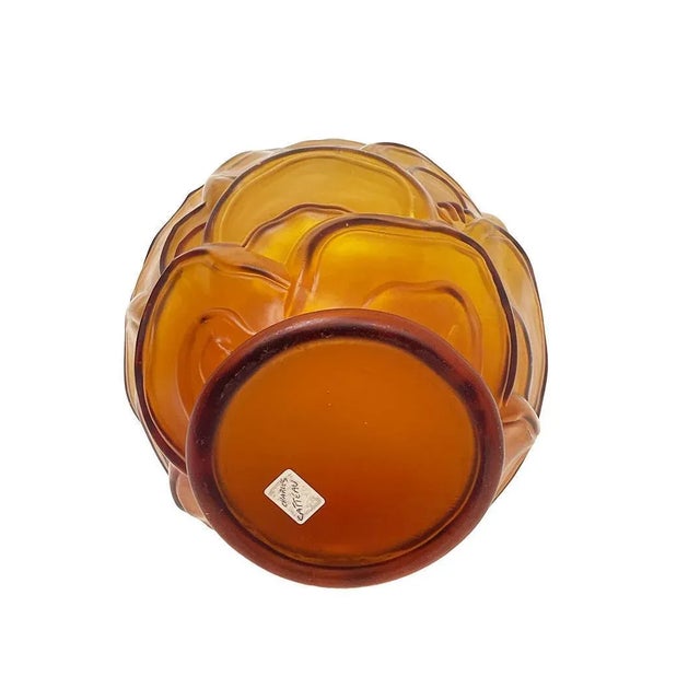 Art Deco Scailmont Glass Vase attributed to Charles Catteau, Belgium, 1930s For Sale - Image 3 of 7