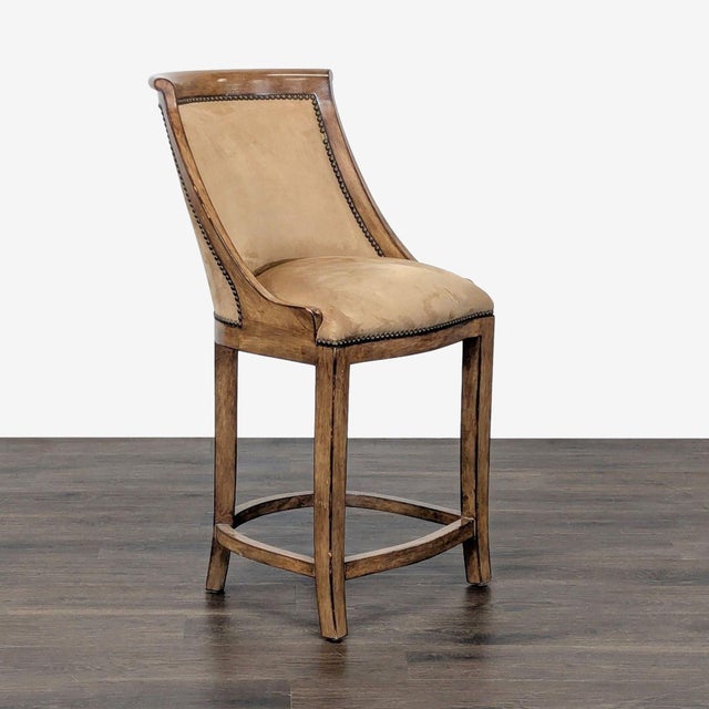 Neoclassically inspired, the Thames Barstool has minimal, yet graceful lines. It features a gently curved back with...