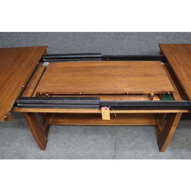 Stickley Highlands Extending Trestle Dining Table For Sale - Image 11 of 17