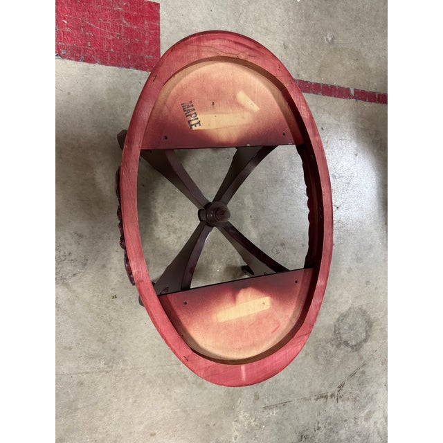 Vintage Oval Victorian Mahogany Wood Marble Coffee Table For Sale In Birmingham - Image 6 of 10