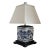 1980s Blue & White Diamond Shaped Chinoiserie Lamp For Sale