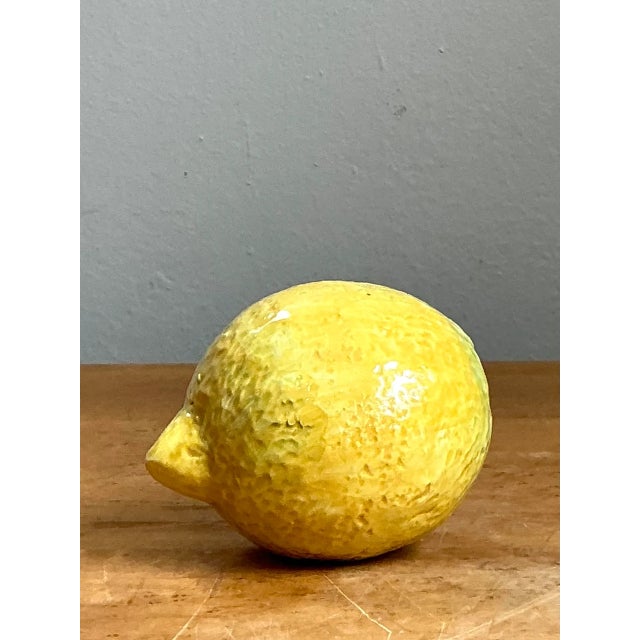 Ceramic Vintage Italian Yellow Ceramic Lemon For Sale - Image 7 of 12
