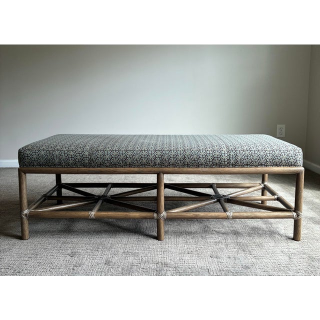 Contemporary Late 20th Century McGuire Furniture “Cat’s Cradle” Bench by Barbara Barry For Sale - Image 3 of 7