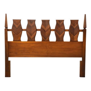 Walnut Mid Century Queen Headboard For Sale