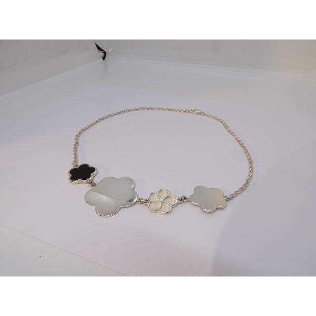 Art Deco Floral Necklace in Sterling Silver from Christofle, France, 2000s For Sale - Image 15 of 18