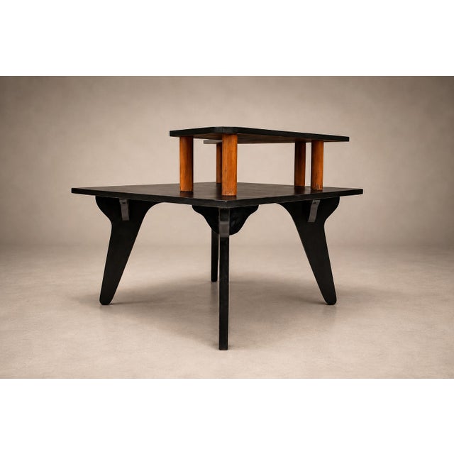 Brazilian Modern Two-Tier Accent Table in Marine Plywood by José Zanine Caldas, Brazil, 1950s For Sale - Image 13 of 18