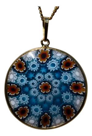 The Medart: Murano Venetian Glass Pendant in Yellow Gold