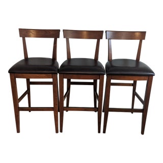 Stickley Oak Fleming Bar Counter Stools - Set of 3 For Sale