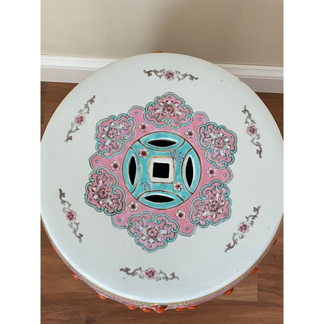 Vintage Famille Rose Porcelain Garden Stool For Sale In New York - Image 6 of 12