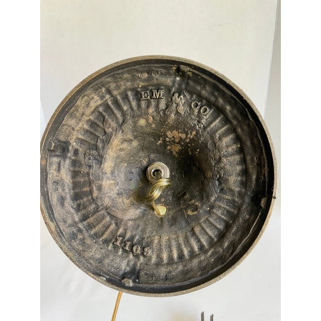 Antique Edward Miller E. M. Co. Green & Custard Slag Glass Table Lamp For Sale - Image 10 of 12