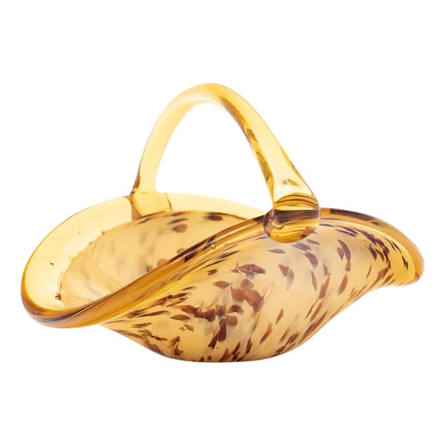 Murano Glass Basket/ Bowl For Sale