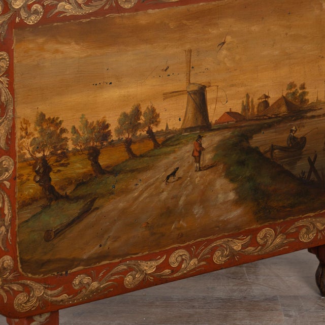 Early 19th Century Original Hand Painted Dutch Drop Leaf Table Console For Sale - Image 11 of 16