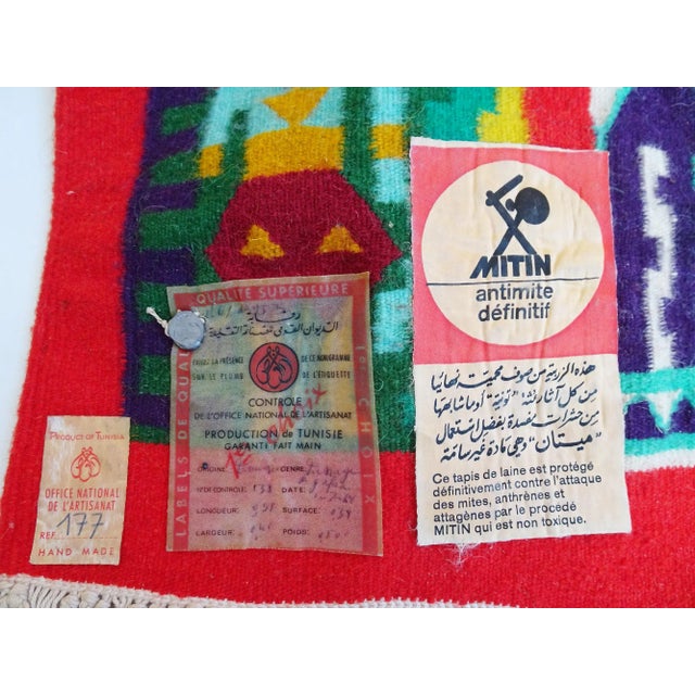 1960s Hand-Woven Wall Carpet, Tunisia, 1960s For Sale - Image 5 of 11