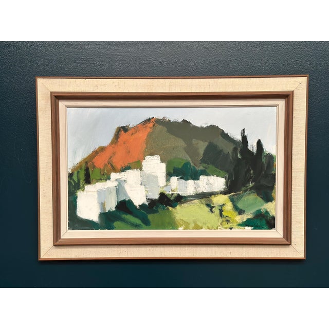 Stig Wernheden, Mountain Village, 1960s, Oil on Canvas For Sale - Image 12 of 16